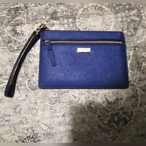 Kate Spade Crossgrain leather wristlet wallet,Navy Blue